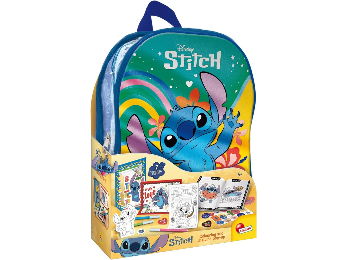 Stitch zainetto set da colorare con pop up e sticker