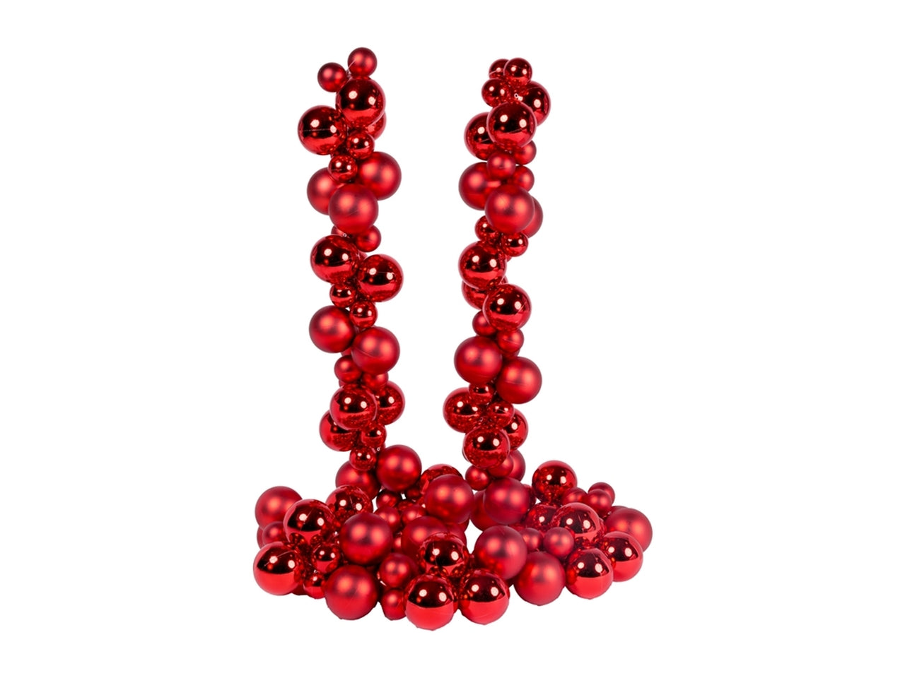 Ghirlanda con con palline h.180cm rosso lucido e opaco