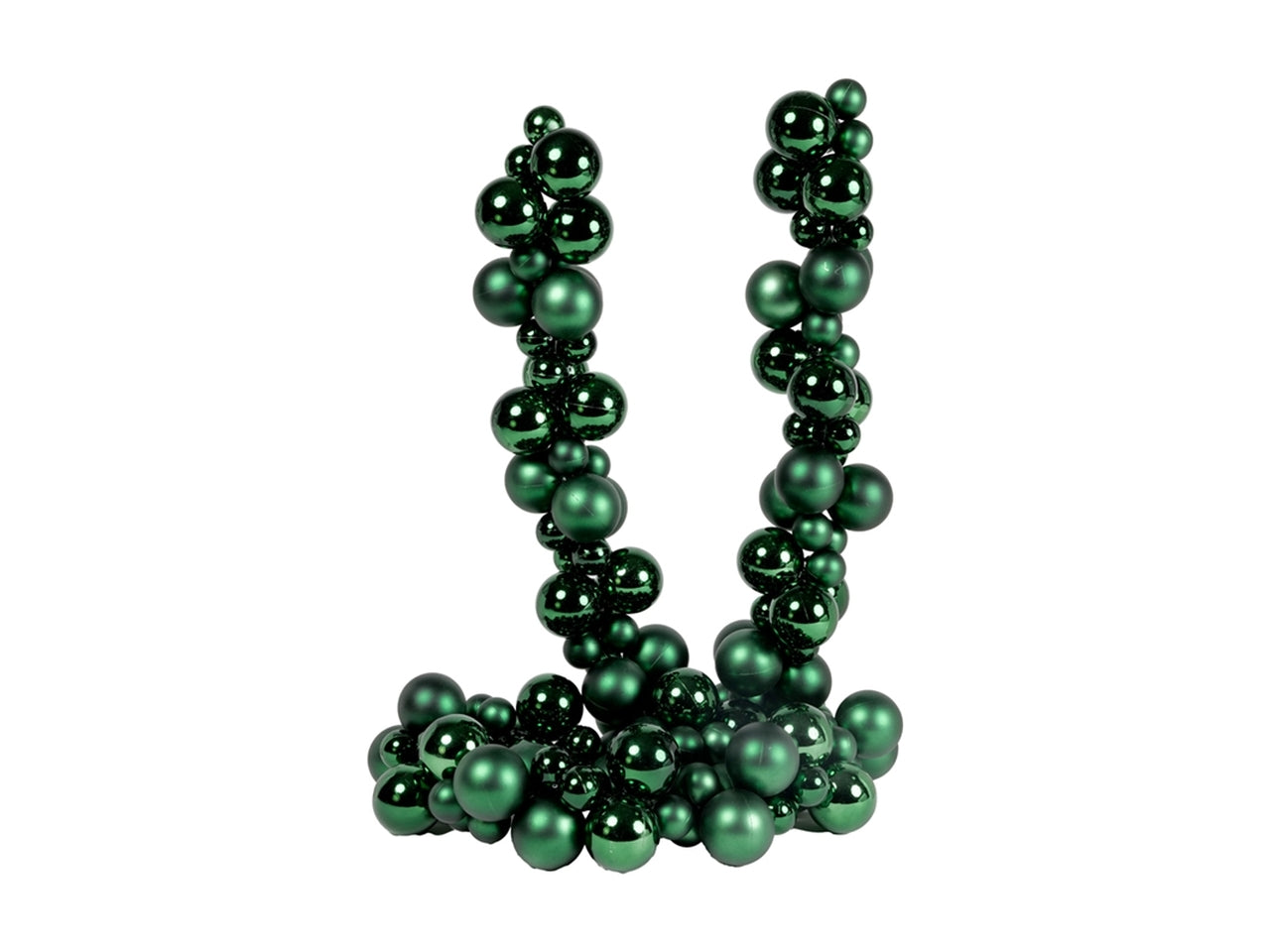 Ghirlanda con con palline h.180cm verde lucido e opaco
