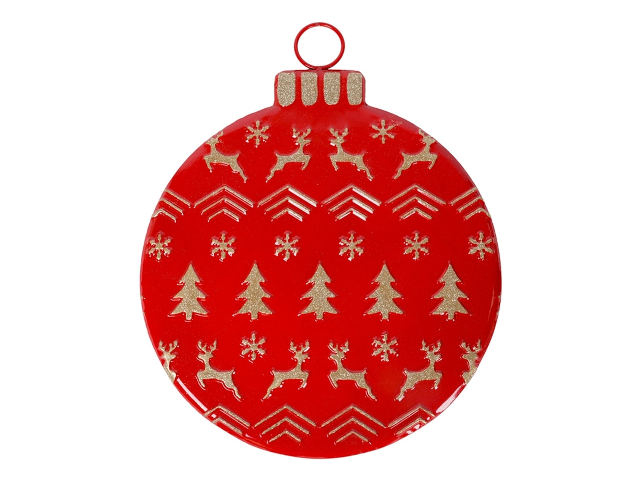 Decorazione palla 40x1,5x50cm in metallo rosso