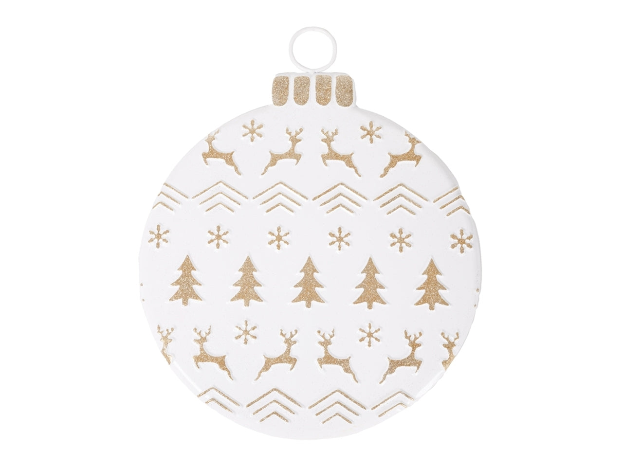 Decorazione palla 40x1,5x50cm in metallo bianco