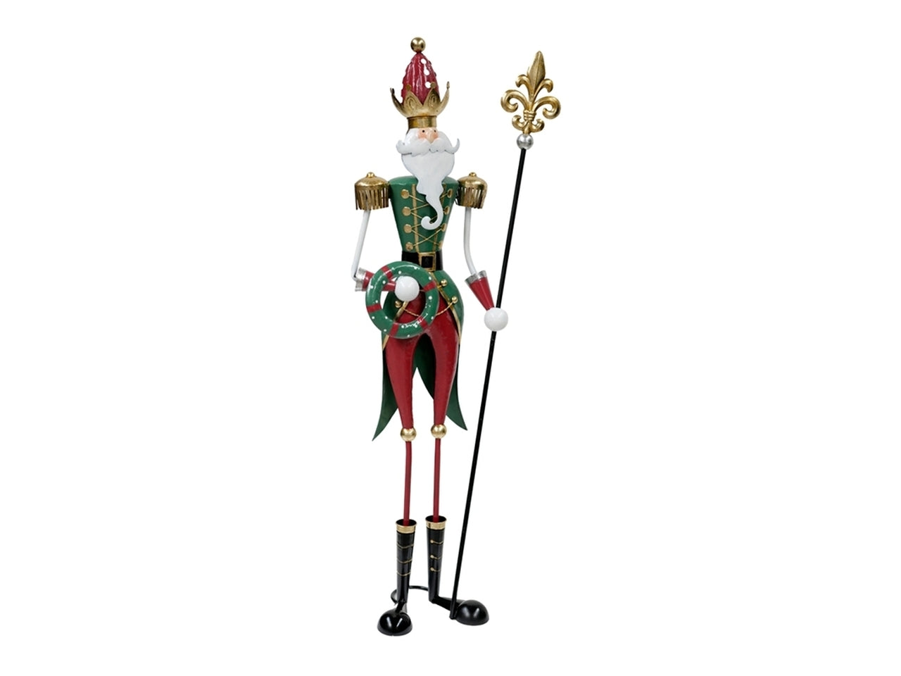 Babbo natale 189cm in metallo verde e rosso
