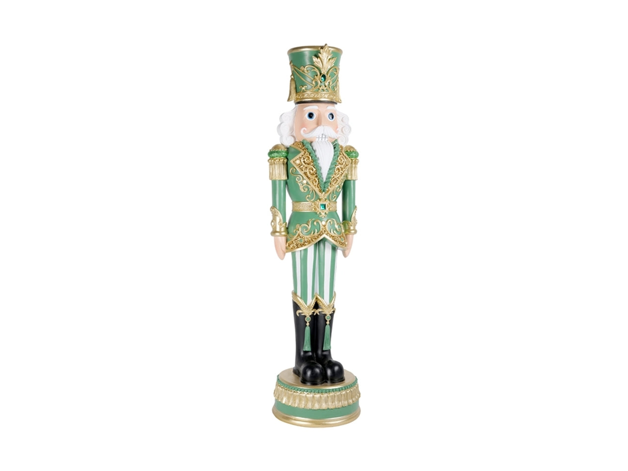 Schiaccianoci 50cm in resina verde e oro