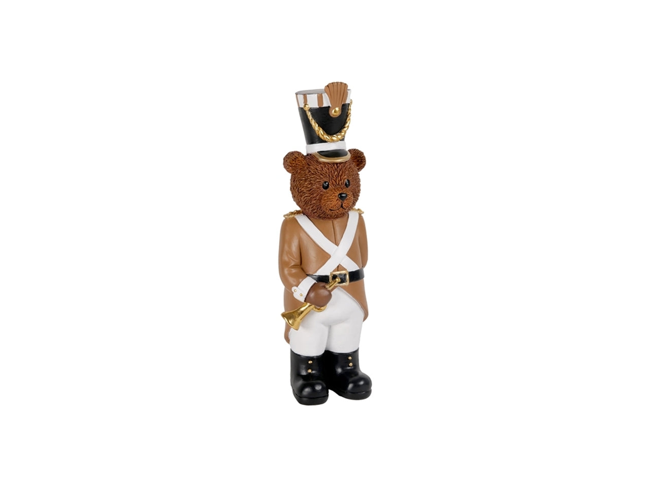 Orso 33cm in resina marrone e avorio