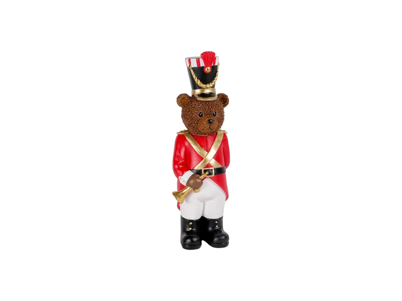 Orso 33cm in resina rosso e bianco