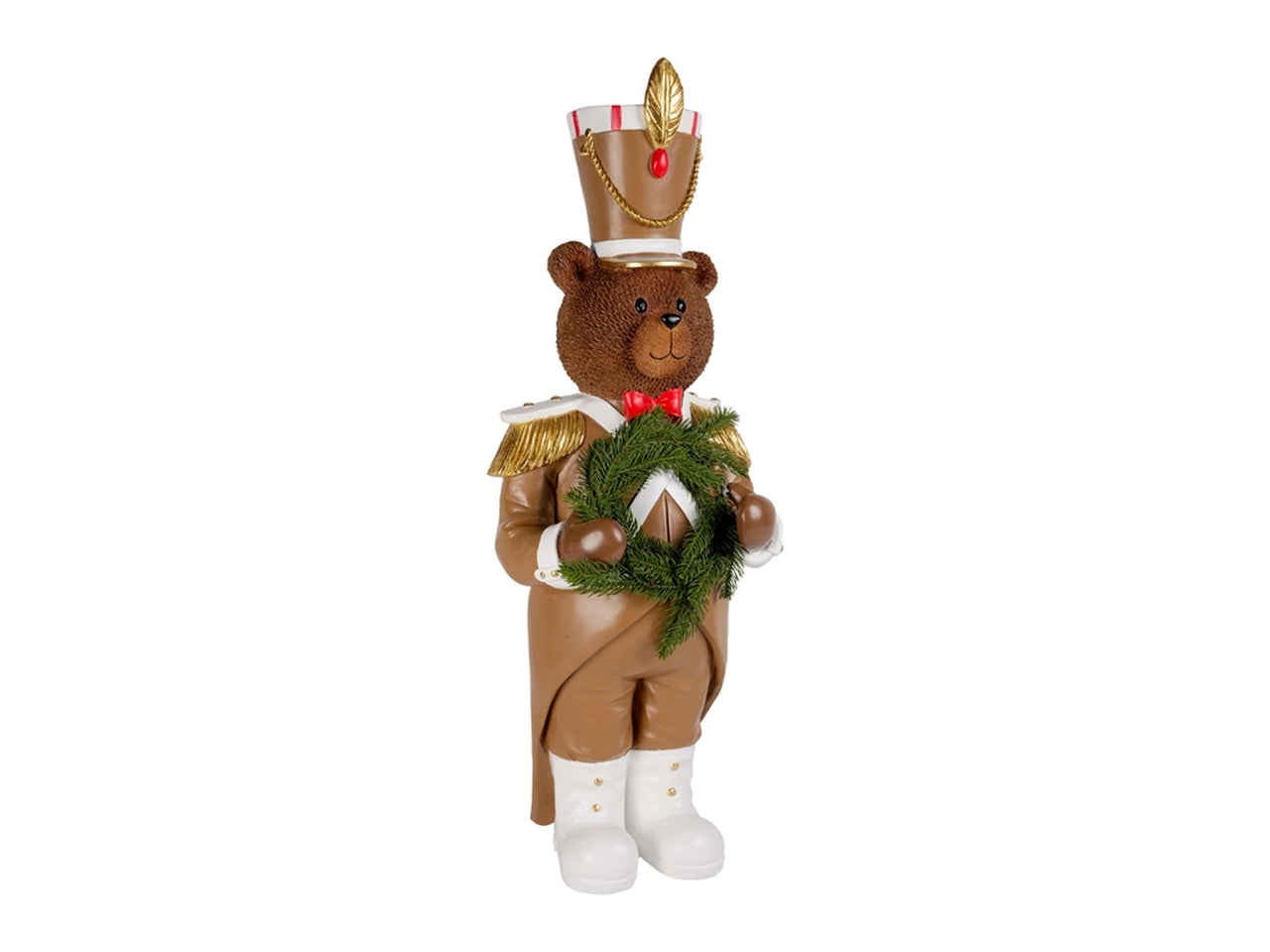 Orso 82cm in resina marrone e avorio