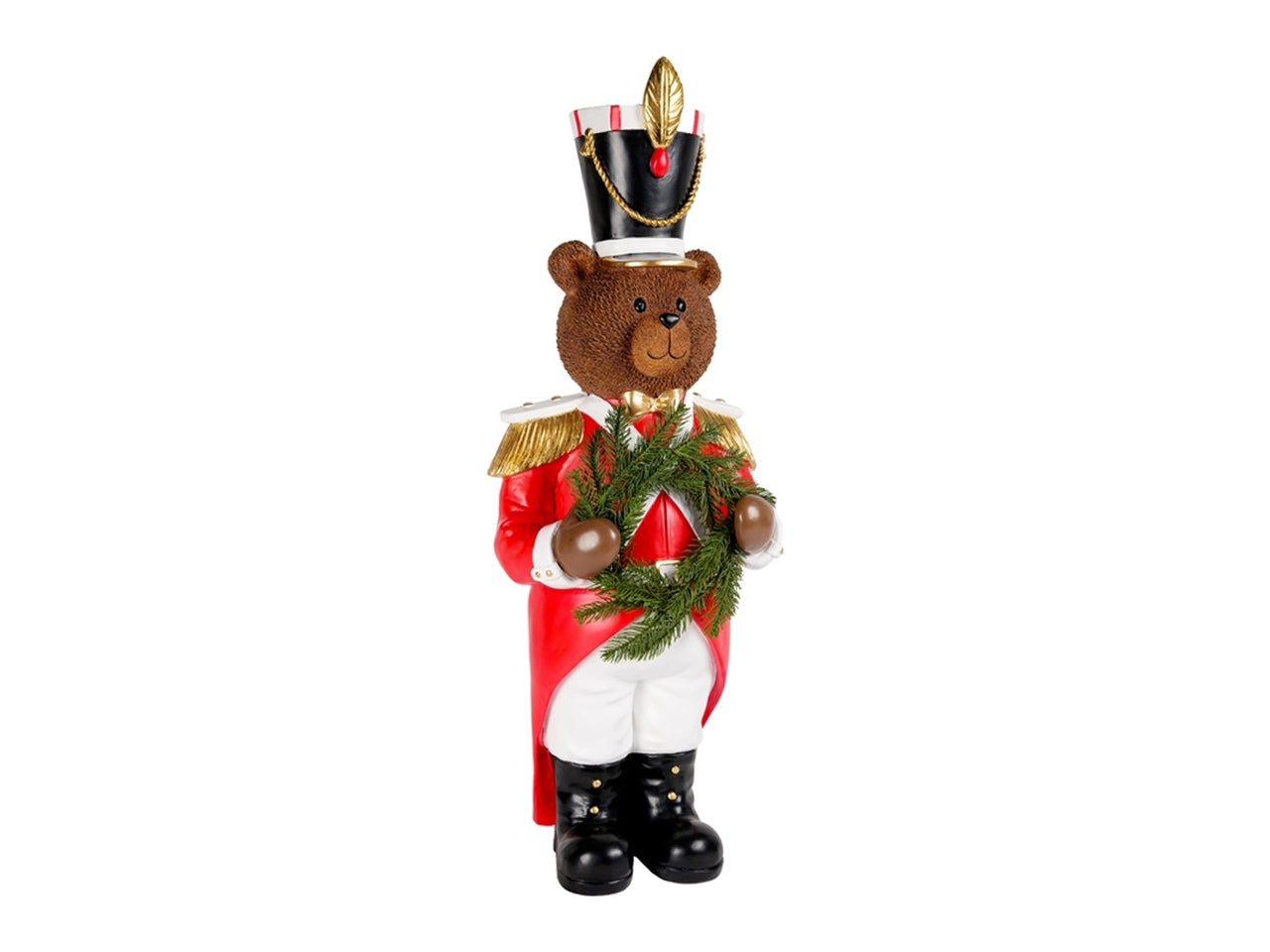Orso 82cm in resina rosso e bianco