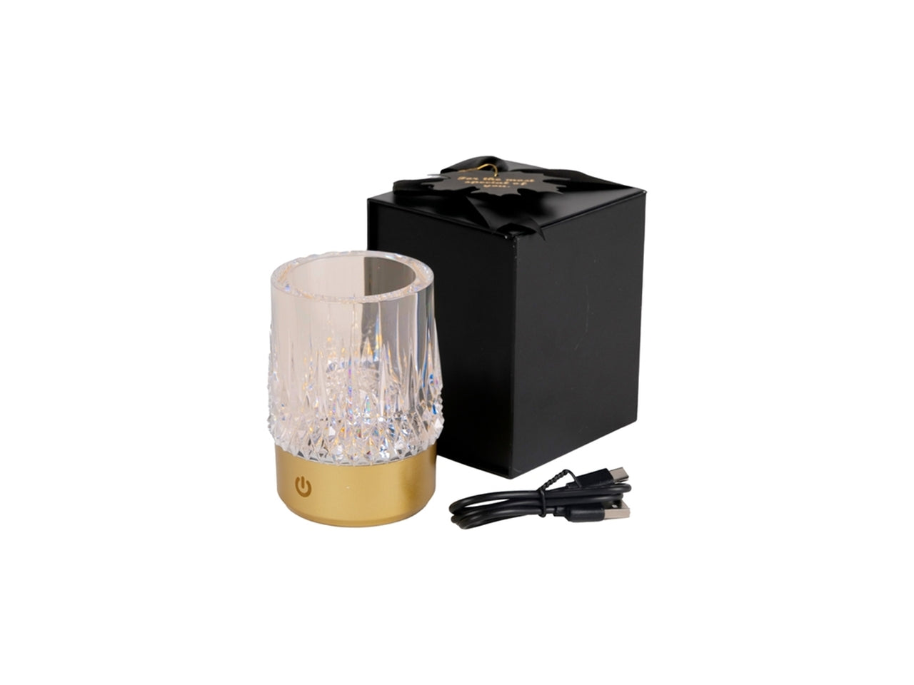 Vasetto led 7x10,5cm in acrilico trasparente 143151