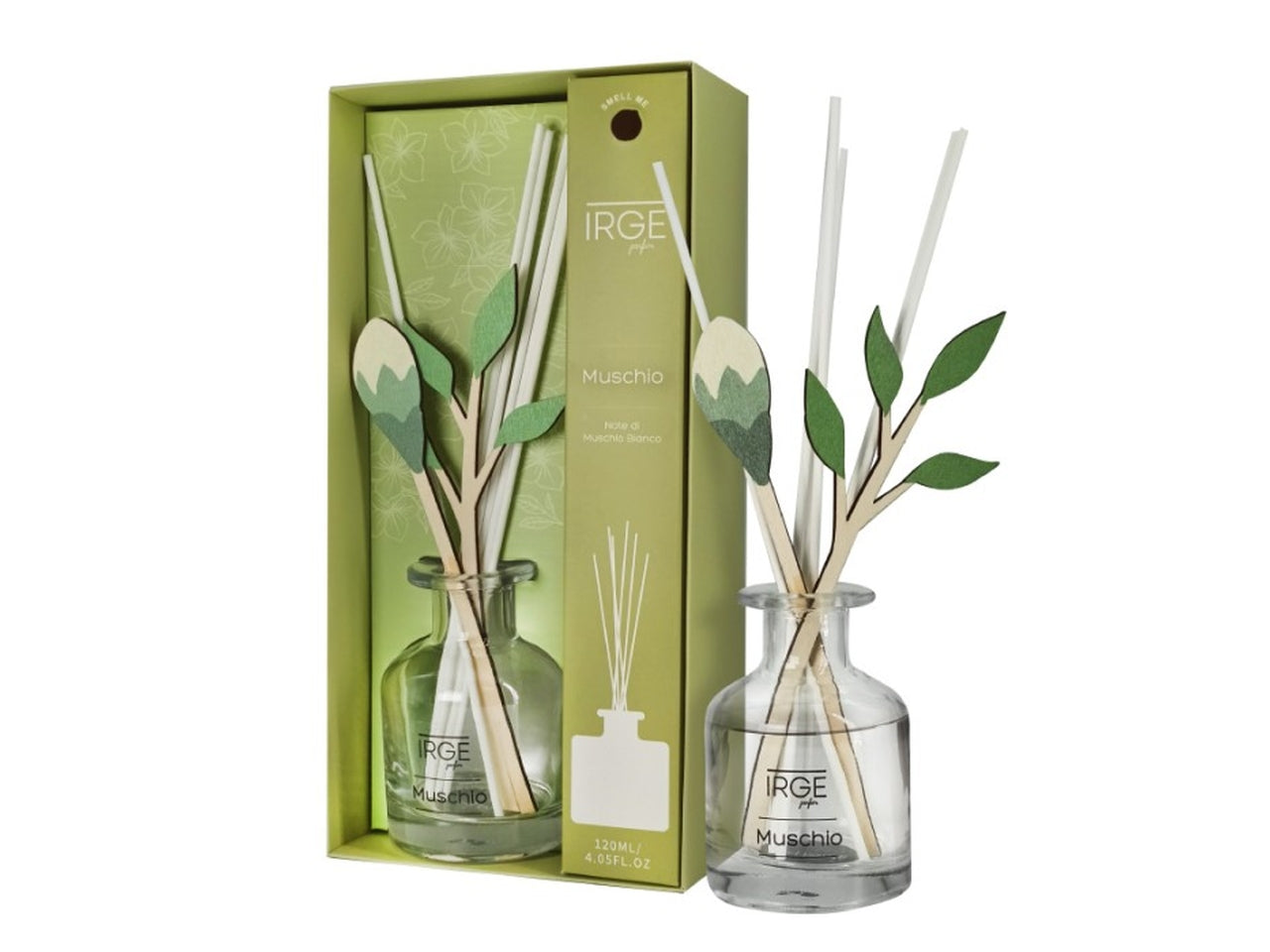 Diffusore 120ml irge bastoncini in legno muschio