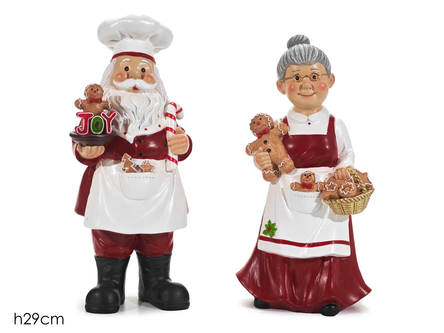 Babbo/mamma natale 29cm in  2 assortimenti
