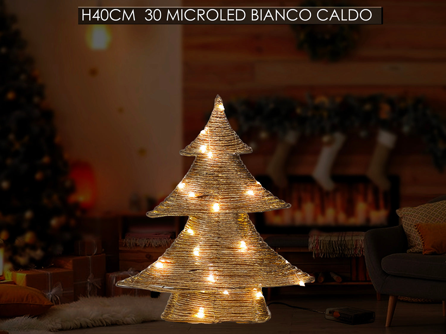 Albero 40cm con 30 microled bianco caldo