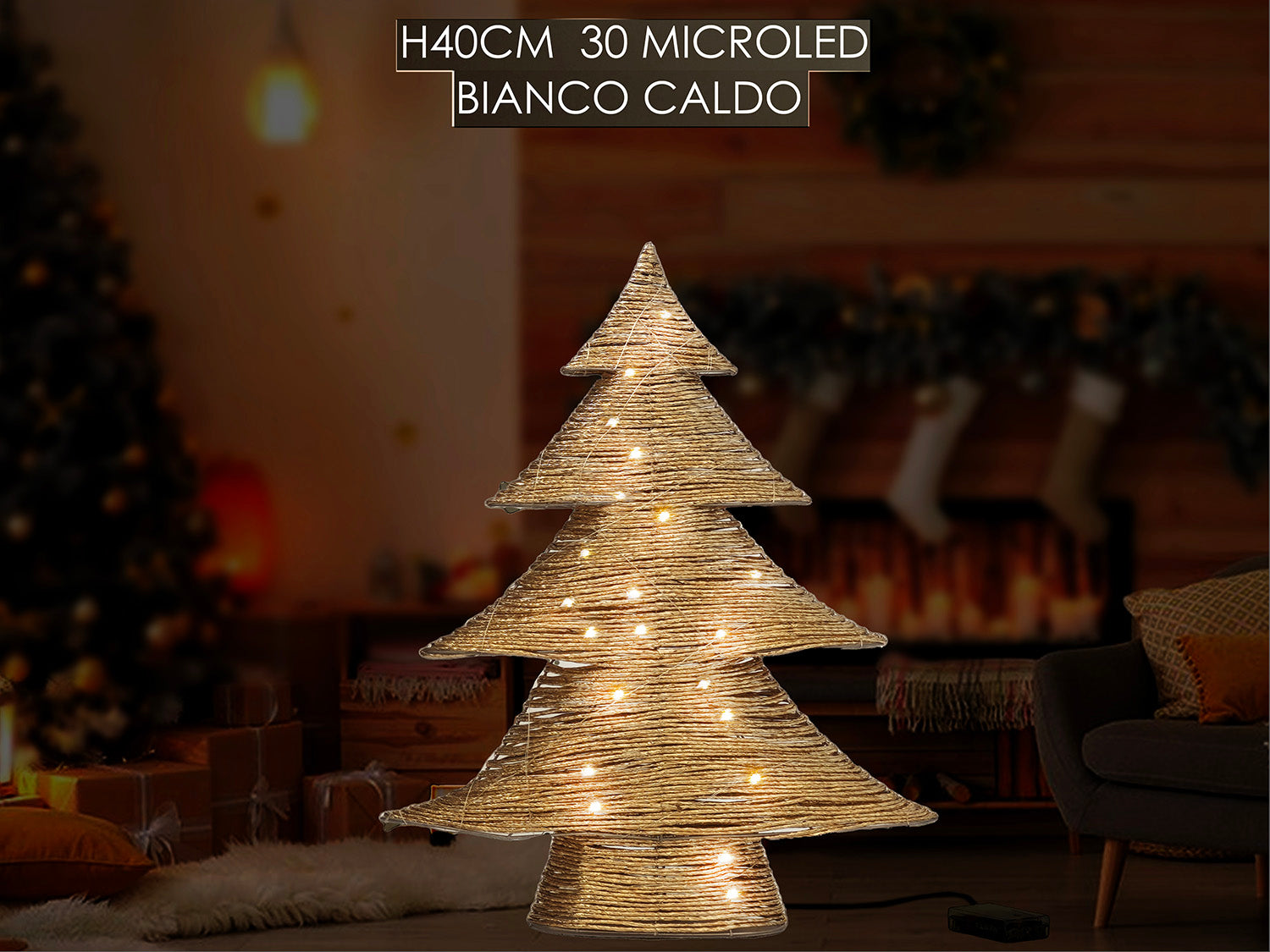 Albero 60cm con 60 microled bianco caldo