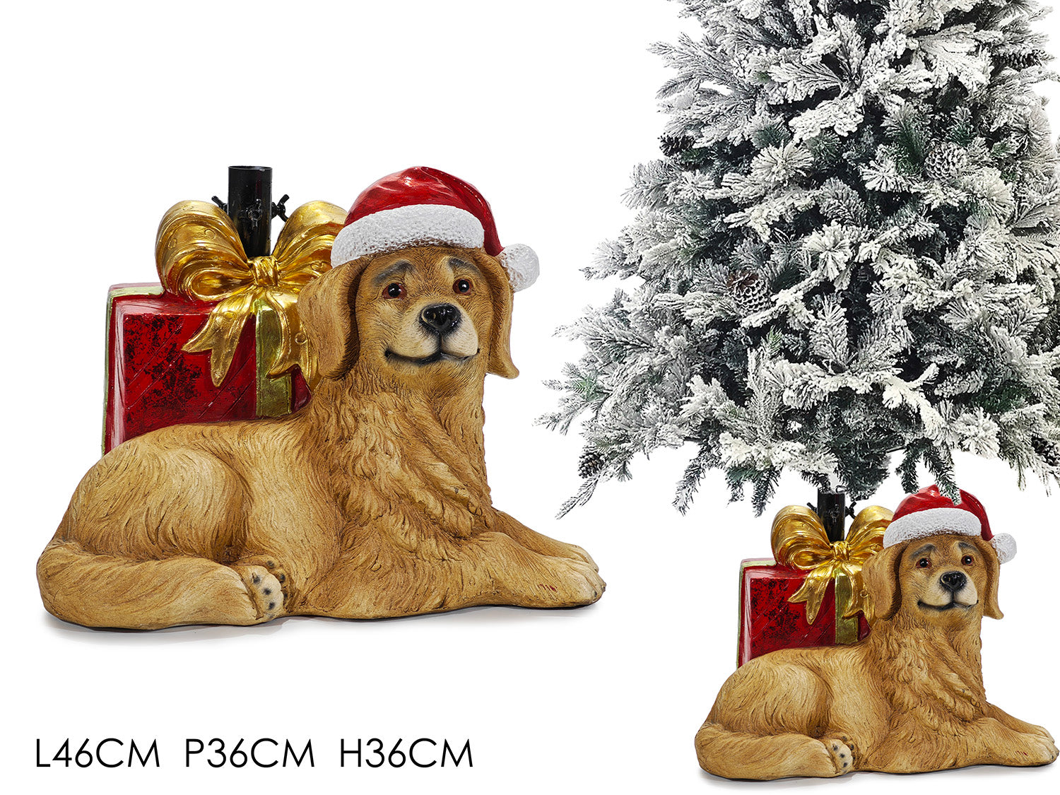 Base albero con cane 46x36x36cm