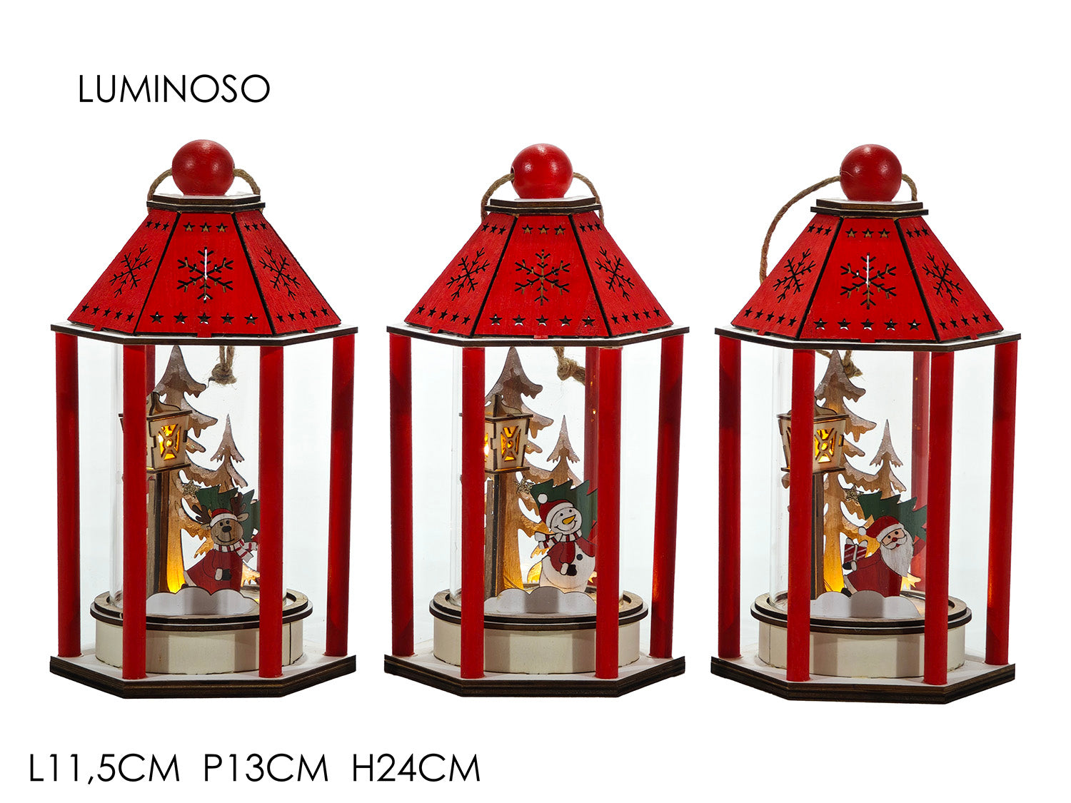 Lanterna luminosa con personaggio 24cm assortiti