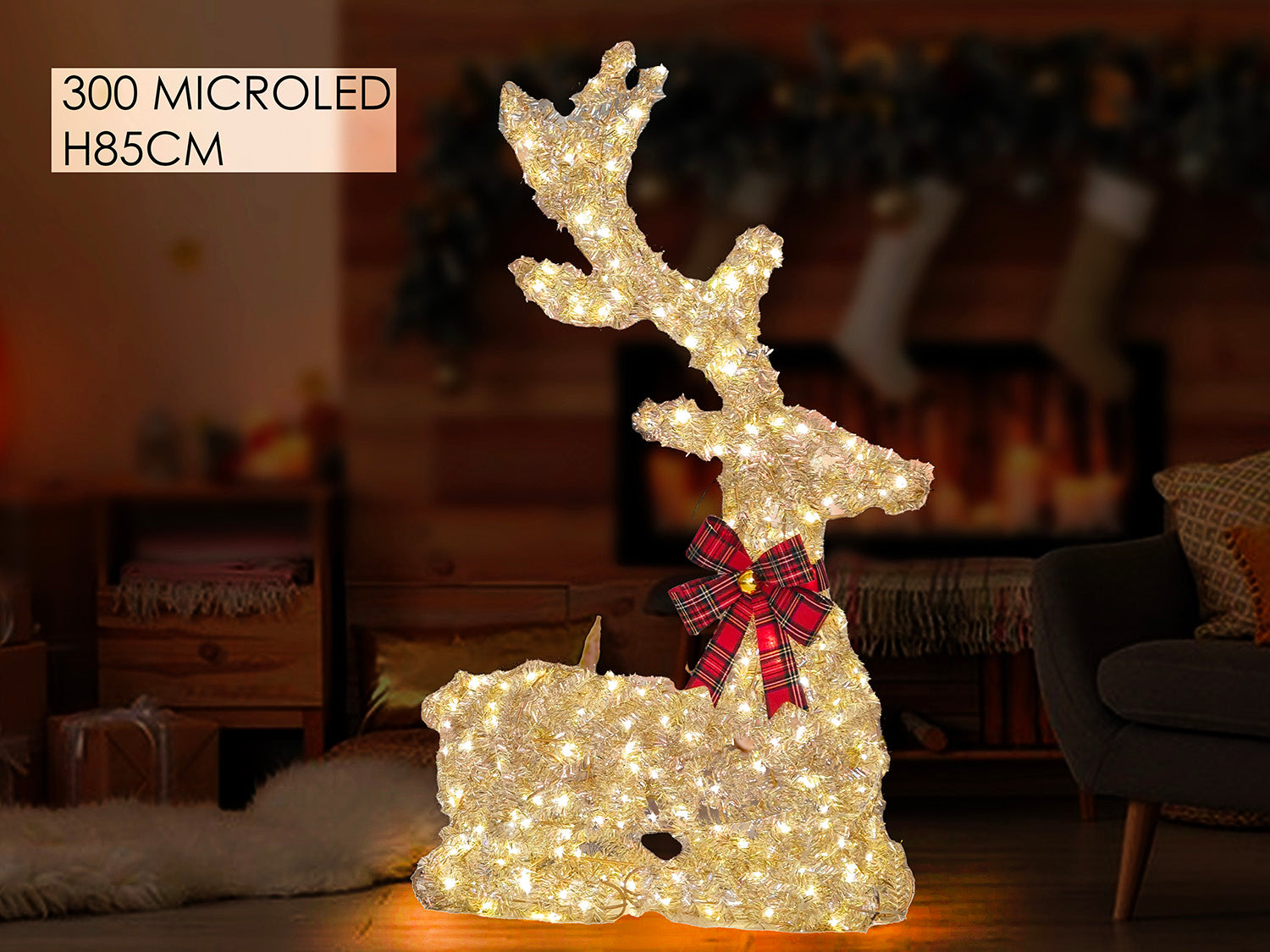 Renna con 300 microled h.85cm oro