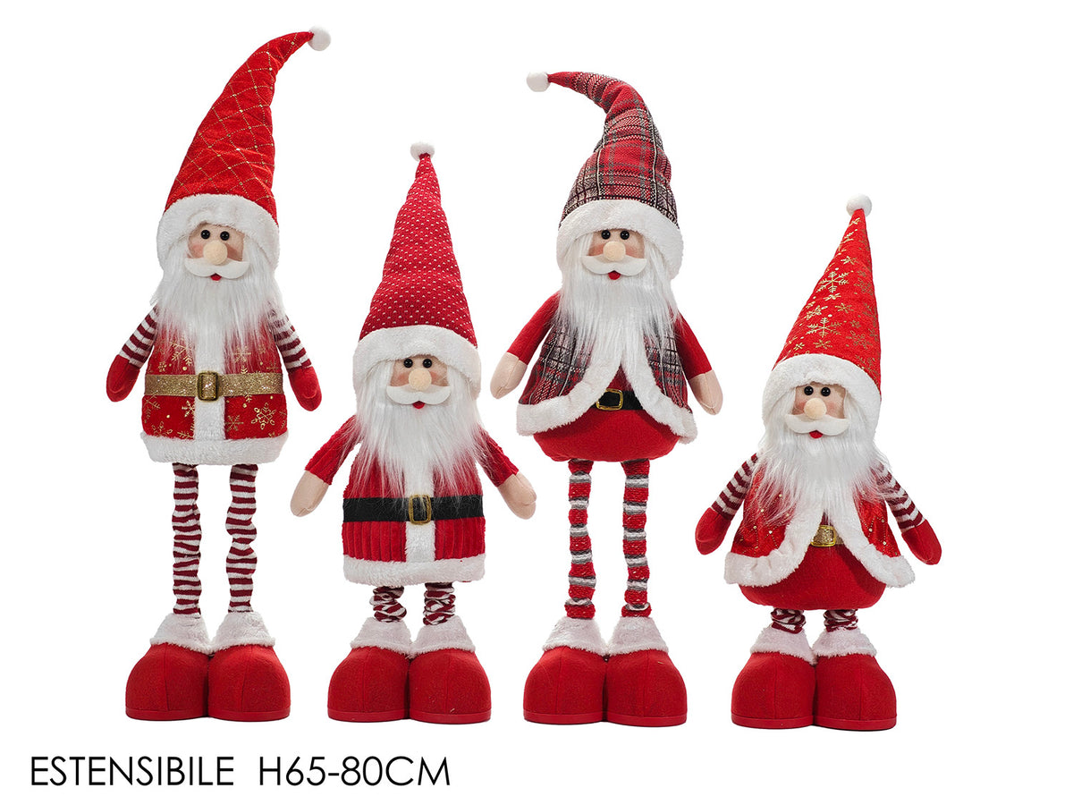 Babbo estensibile maxi h.65/80cm rosso e bianco in 4 assortimenti