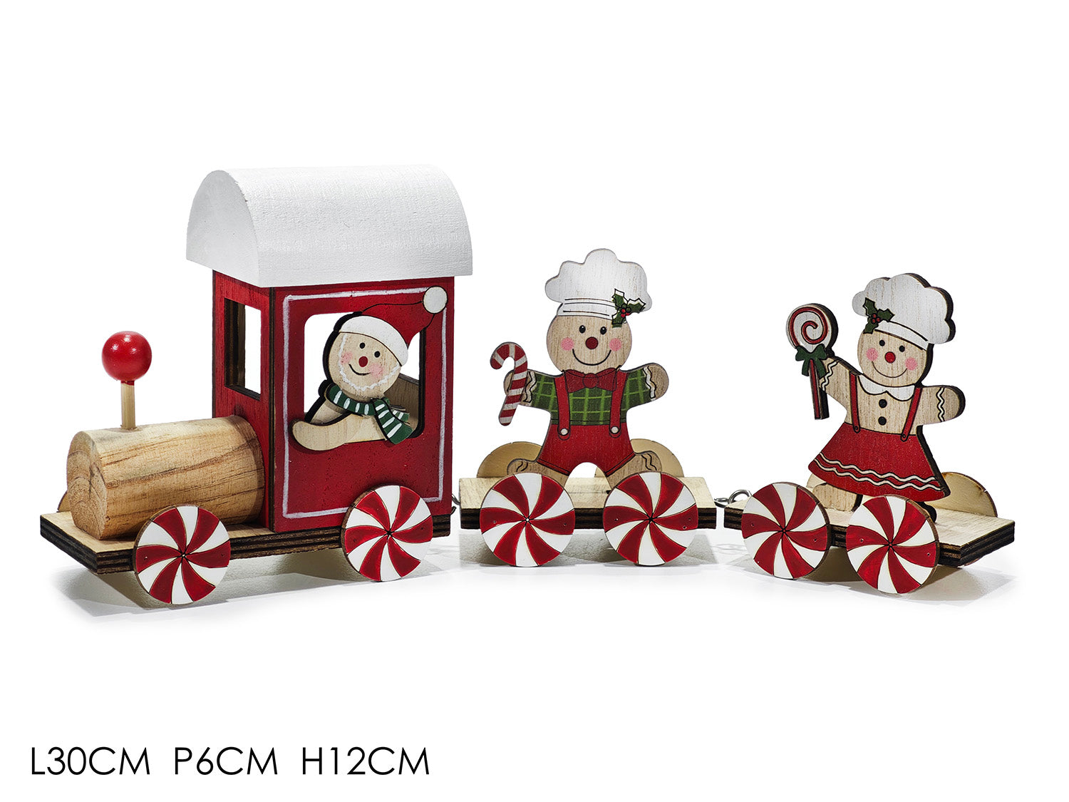 Trenino con omino pan di zenzero 30x6xh12cm