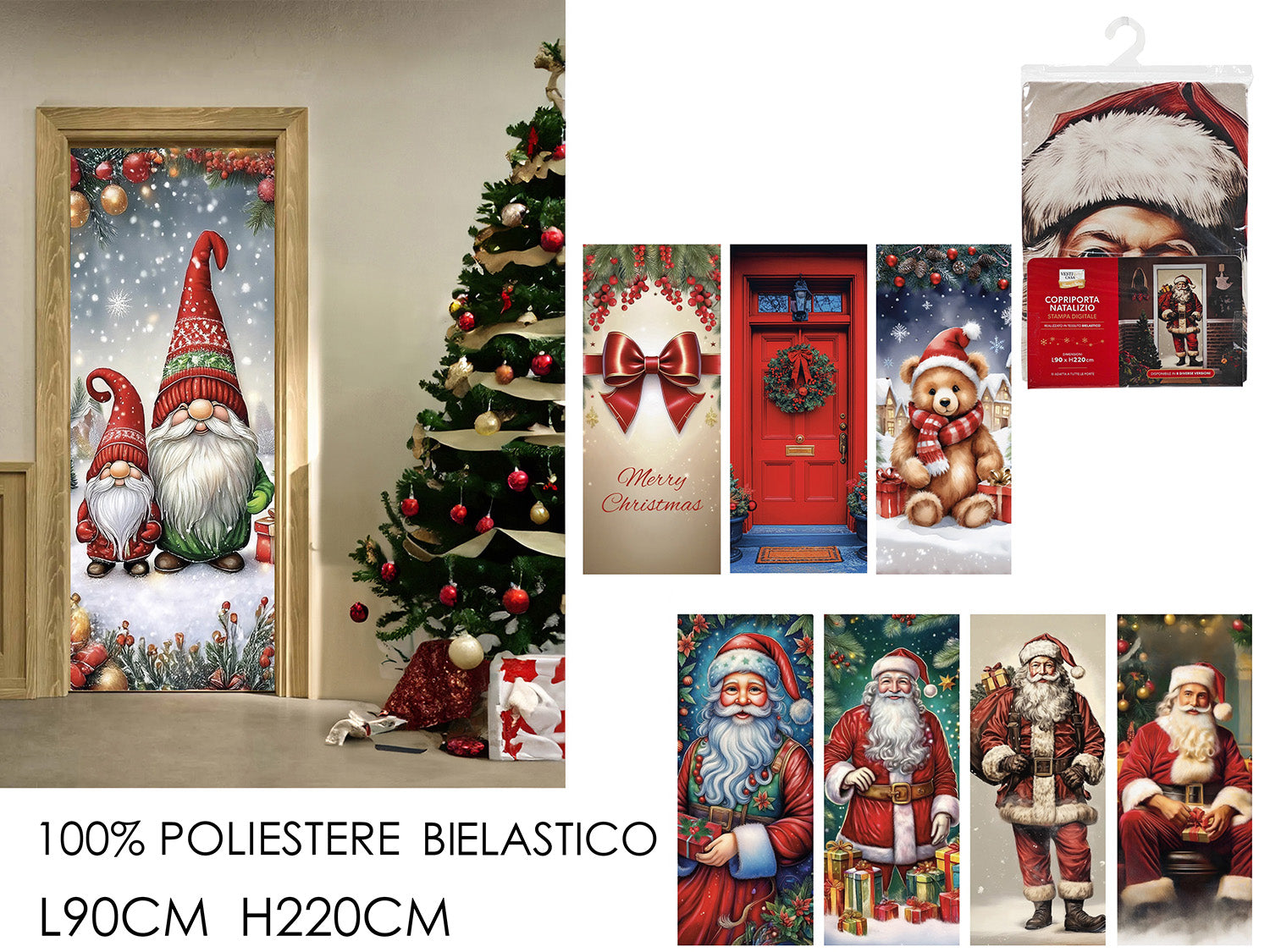 Copriporta in tessuto decorato 90x220cm assortitte