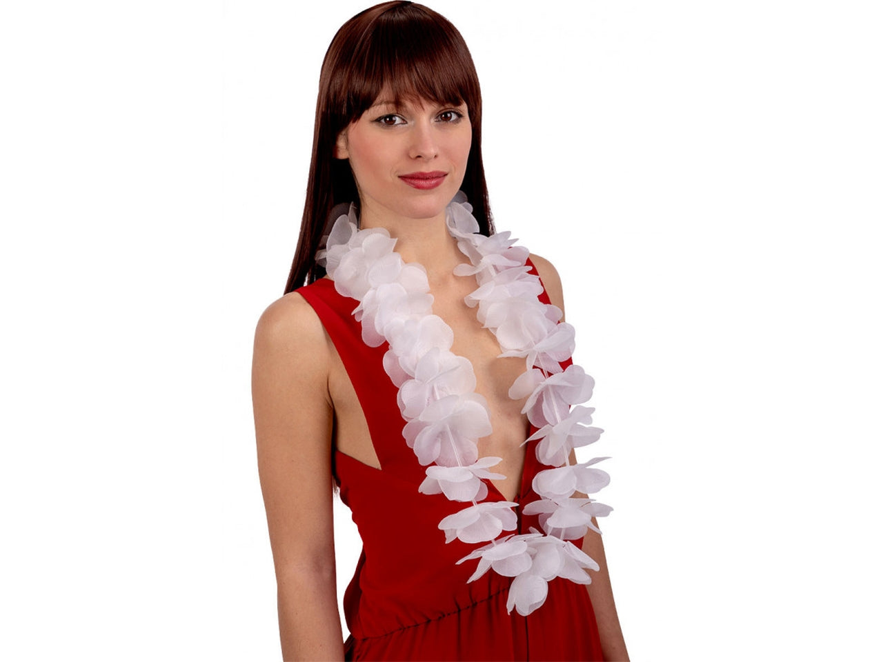 Collana fiori bianchi con cavallotto