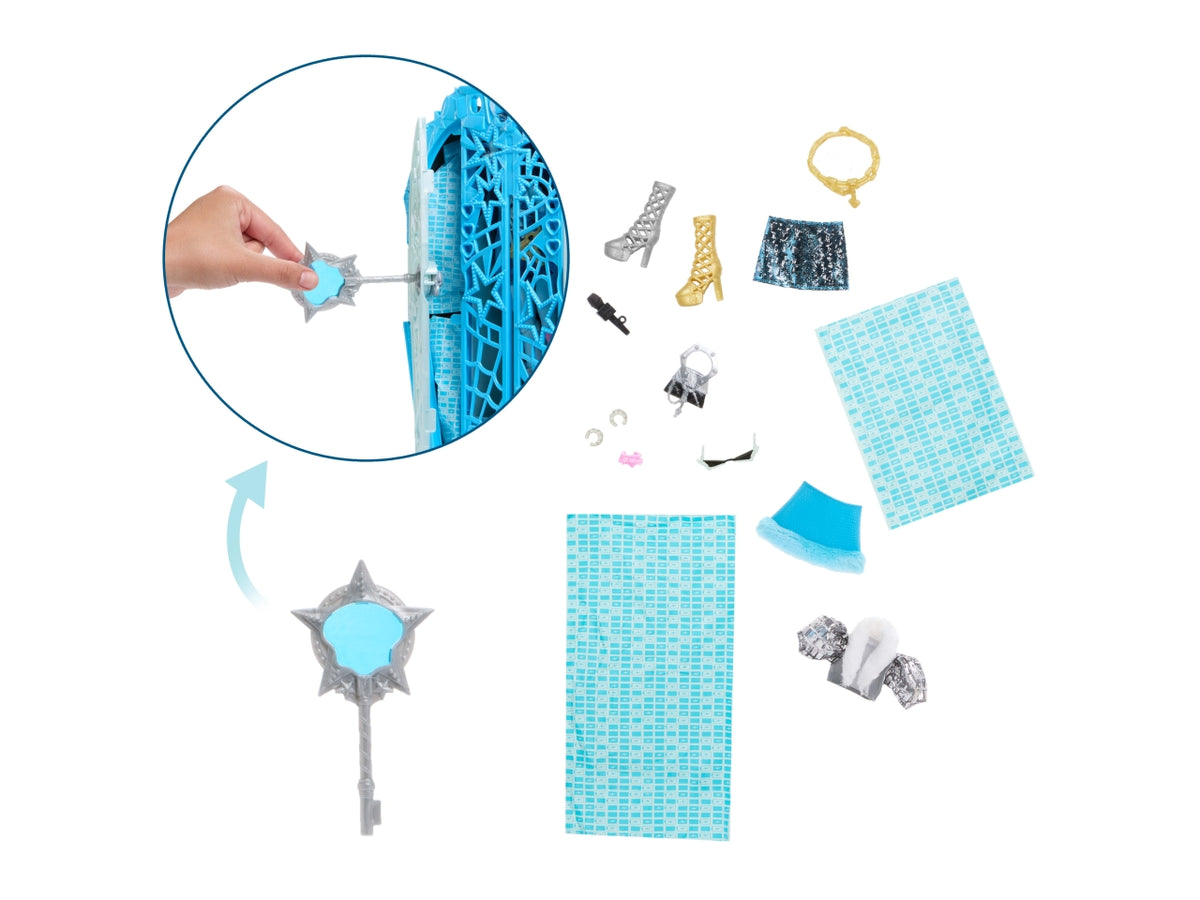 Monster High Segreti da brivido Frankie Stein bambola con abiti guardaroba e accessori glamour a sorpresa