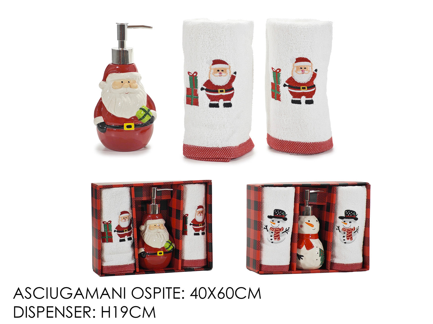 Asciugamani set 2pz con portasapone 2 assortimenti