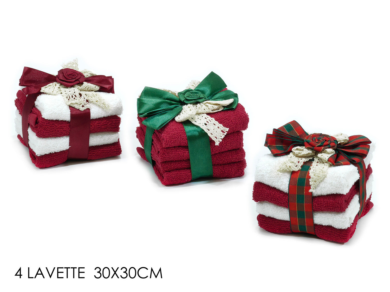 Lavette 30x30cm confezione da 4 pezzi assortiti