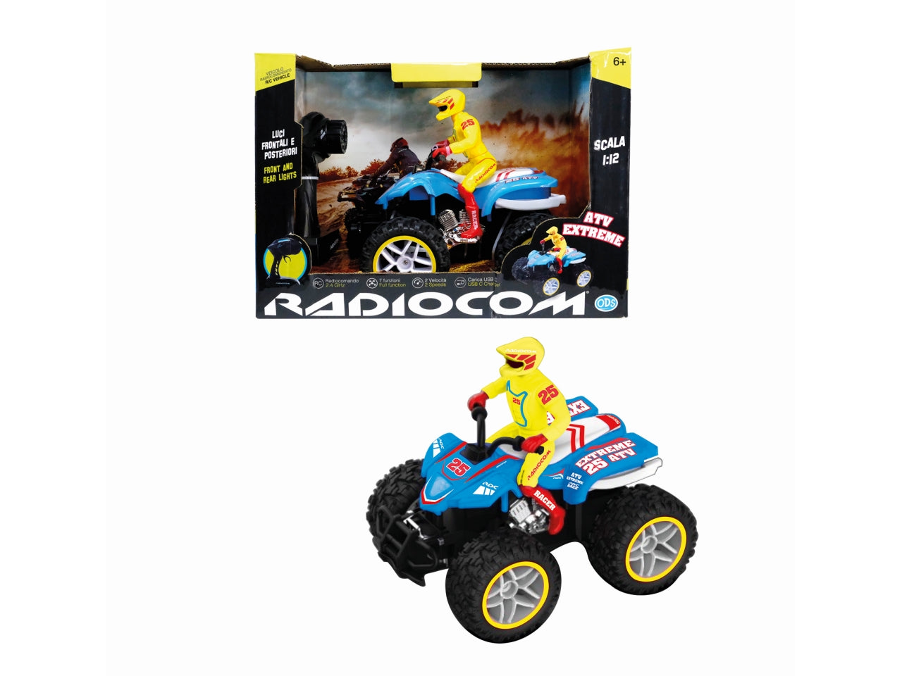 Radiocom atv extreme xl quad radiocomandato 1:12