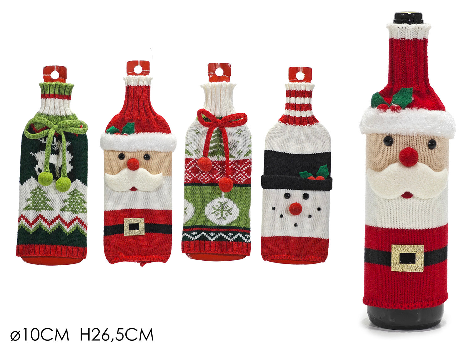 Copribottiglia natatalizio 26,5cm soggetti assortiti