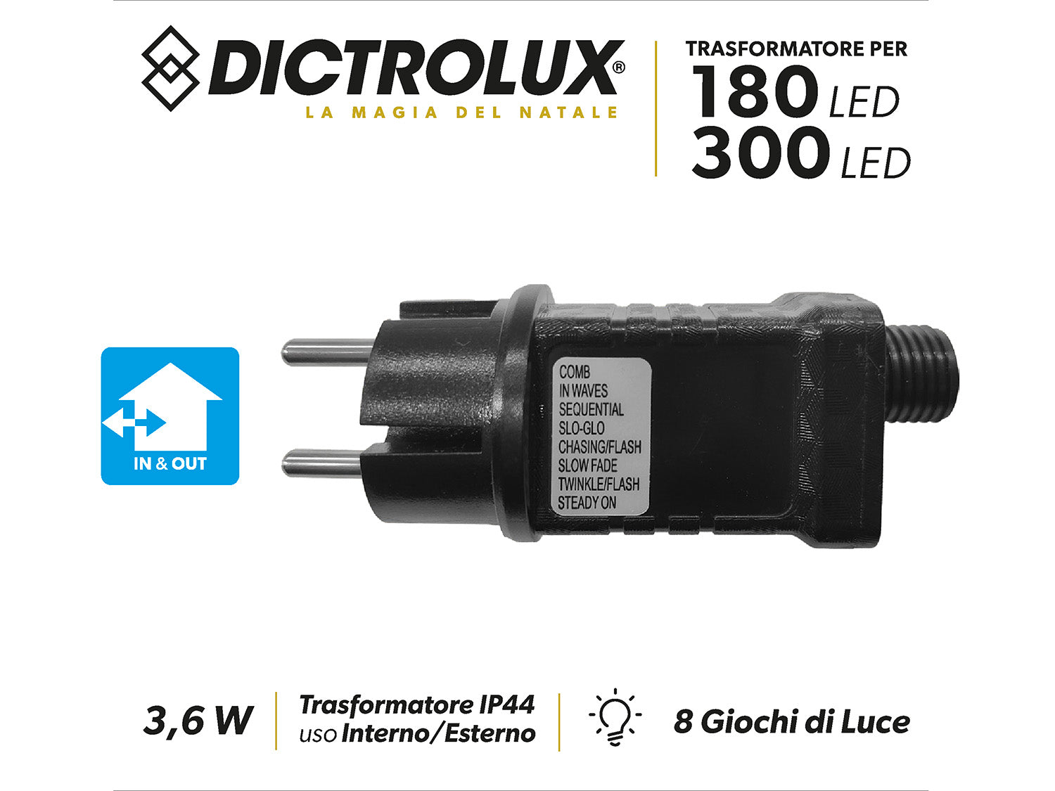 Trasformatore 3,6w per 180/300 led