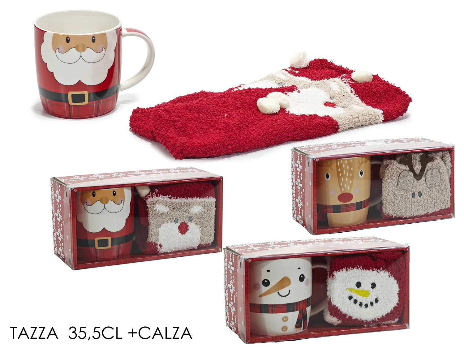 Tazza porcellana con calza in 3 assortimenti