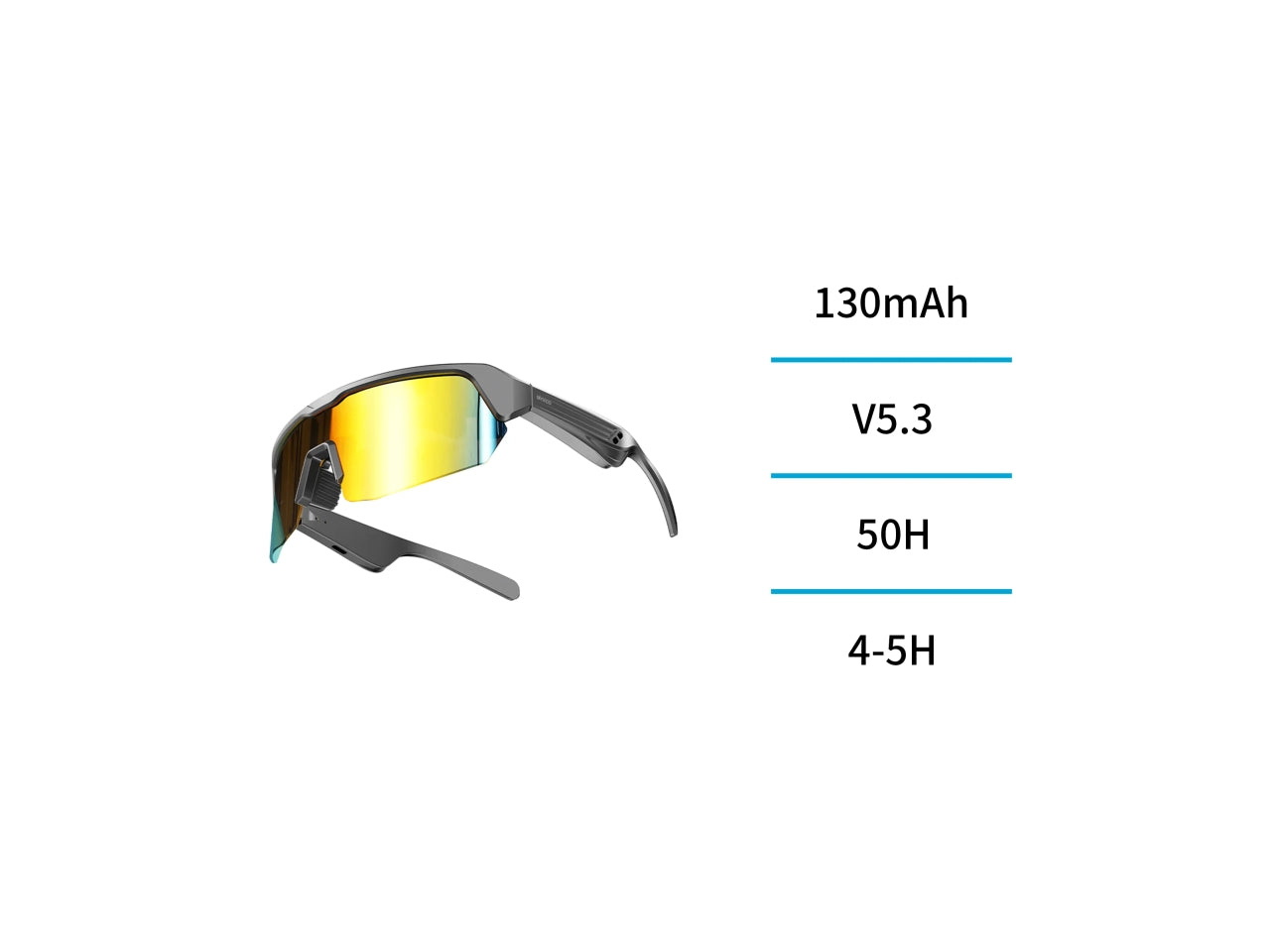 Occhiali musicali Bluetooth intelligenti per esterni (02UNICO,SG5288,Oro colorato)