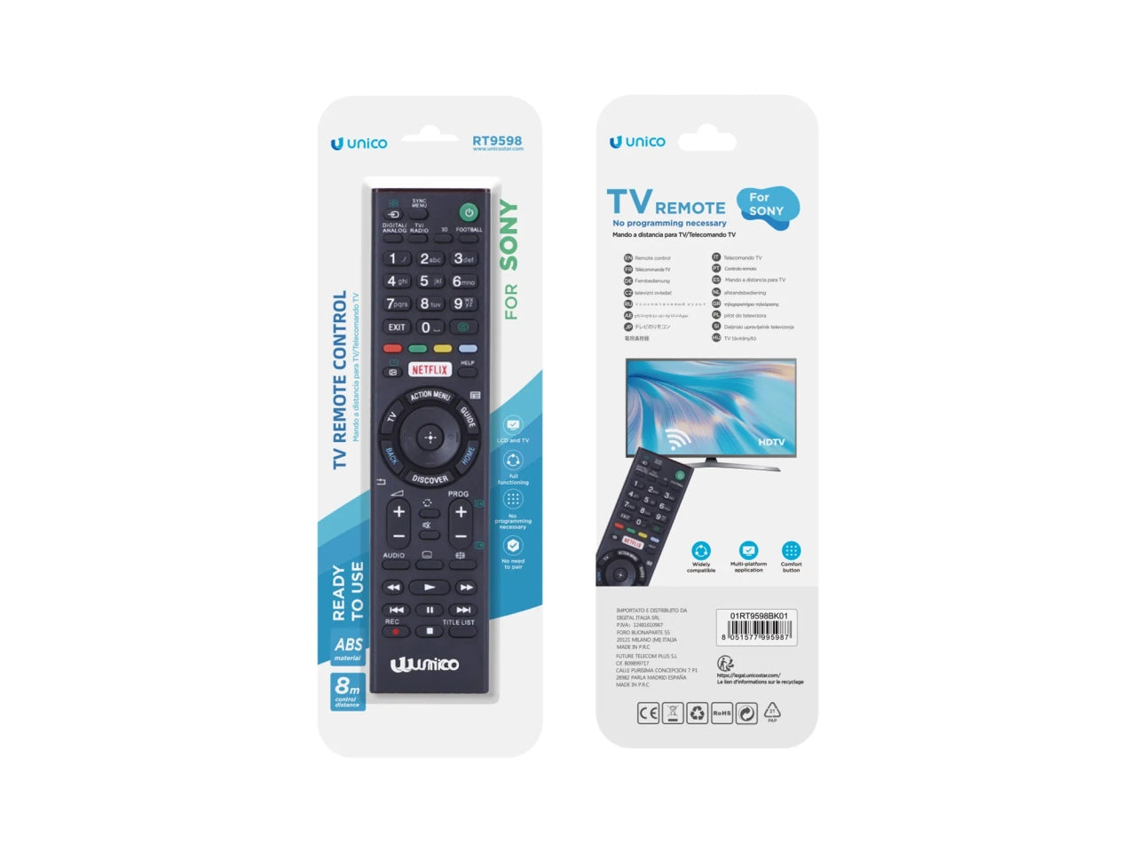 Telecomando TV Sony(UNICO,RT9598,nero)