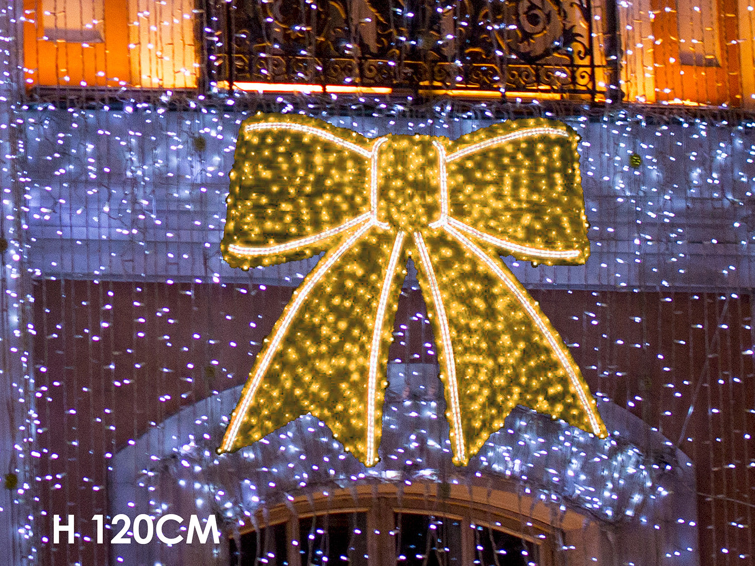 Fiocco luminoso 2d h.120cm oro 451497