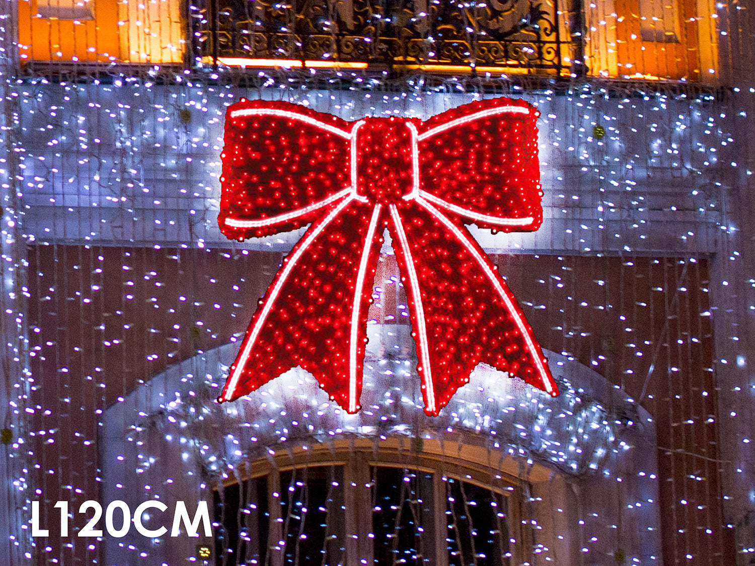 Fiocco luminoso 2d h.120cm rosso 451498