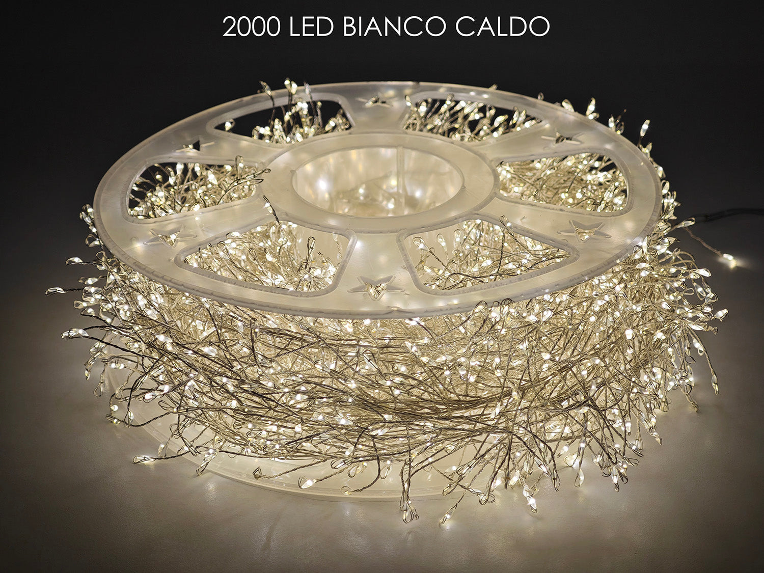 Catena 2000 mini led bianco caldo con filo trasparente