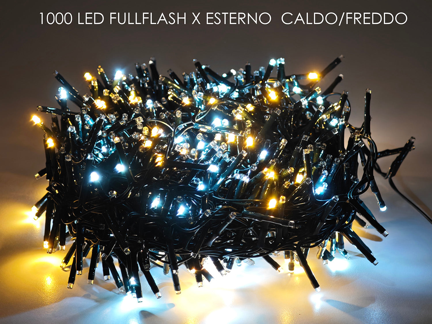 Catena 1000 led full flash bianco caldo e bianco freddo per uso esterno
