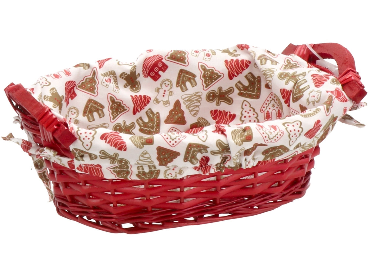 Cestino ovale salice con interno in tessuto 29x18xh.12cm