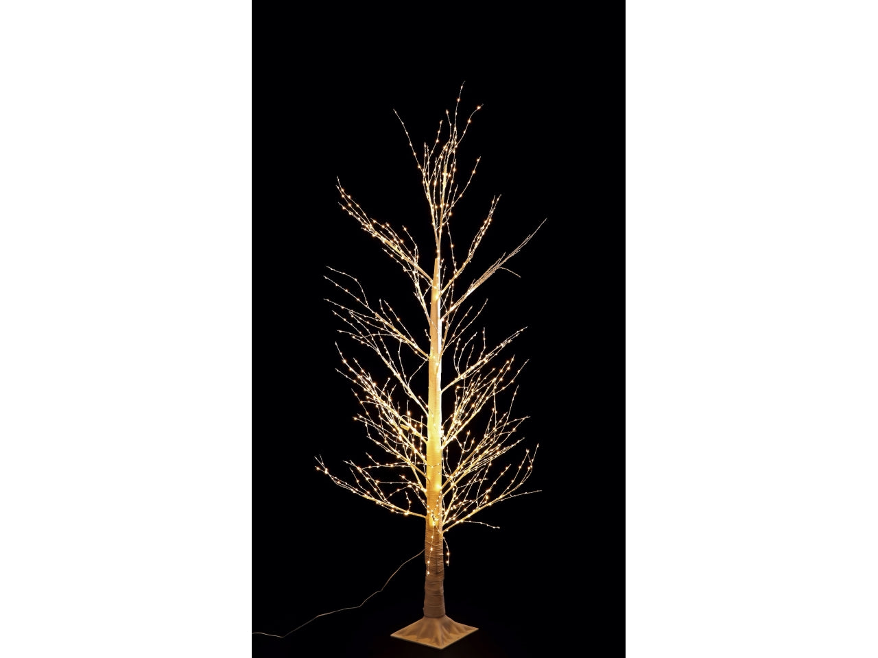 Albero180cm stilizzato bianco con 1100mini led d.114cm