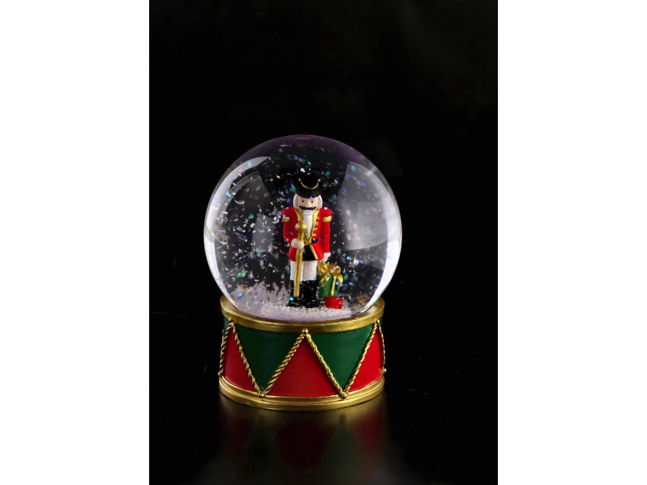 Palla di neve con schiaccianoci e led10xh.13cm