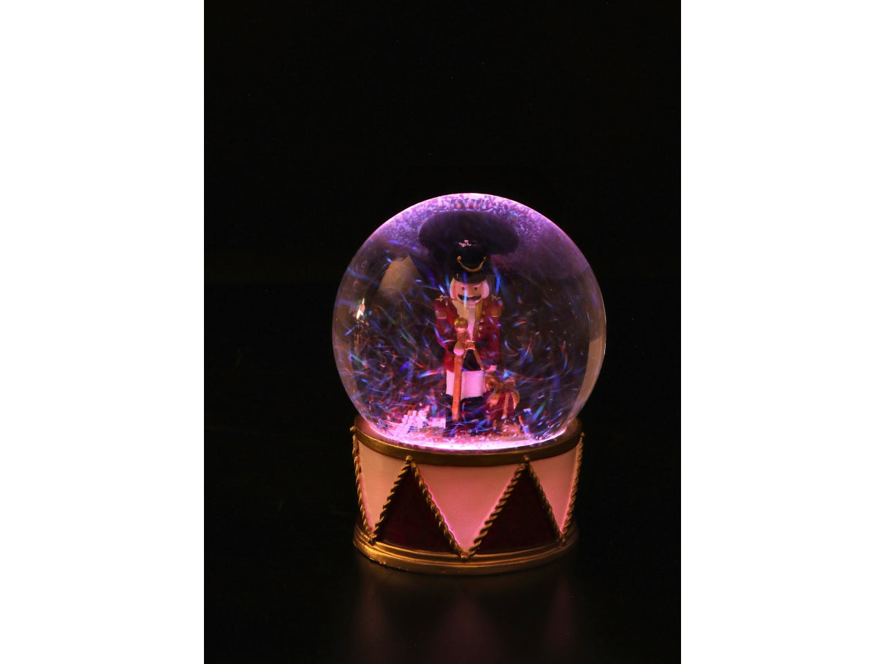 Palla di neve con schiaccianoci e led10xh.13cm