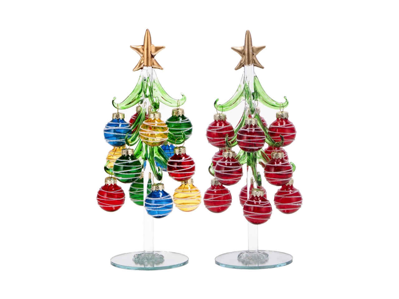 Albero 20cm con palle in vetro assortite