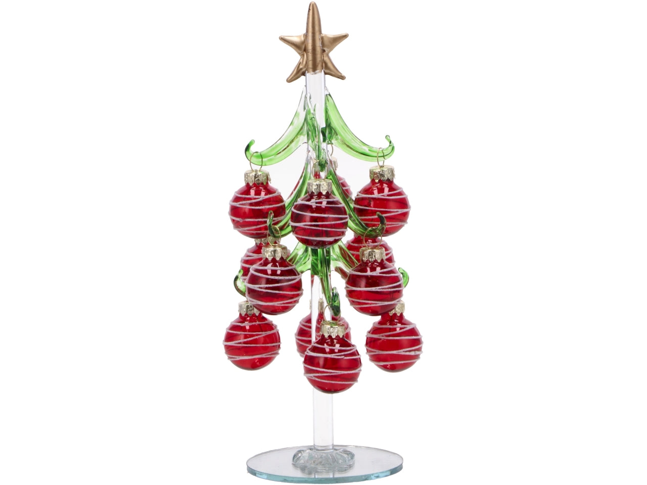 Albero 20cm con palle in vetro assortite