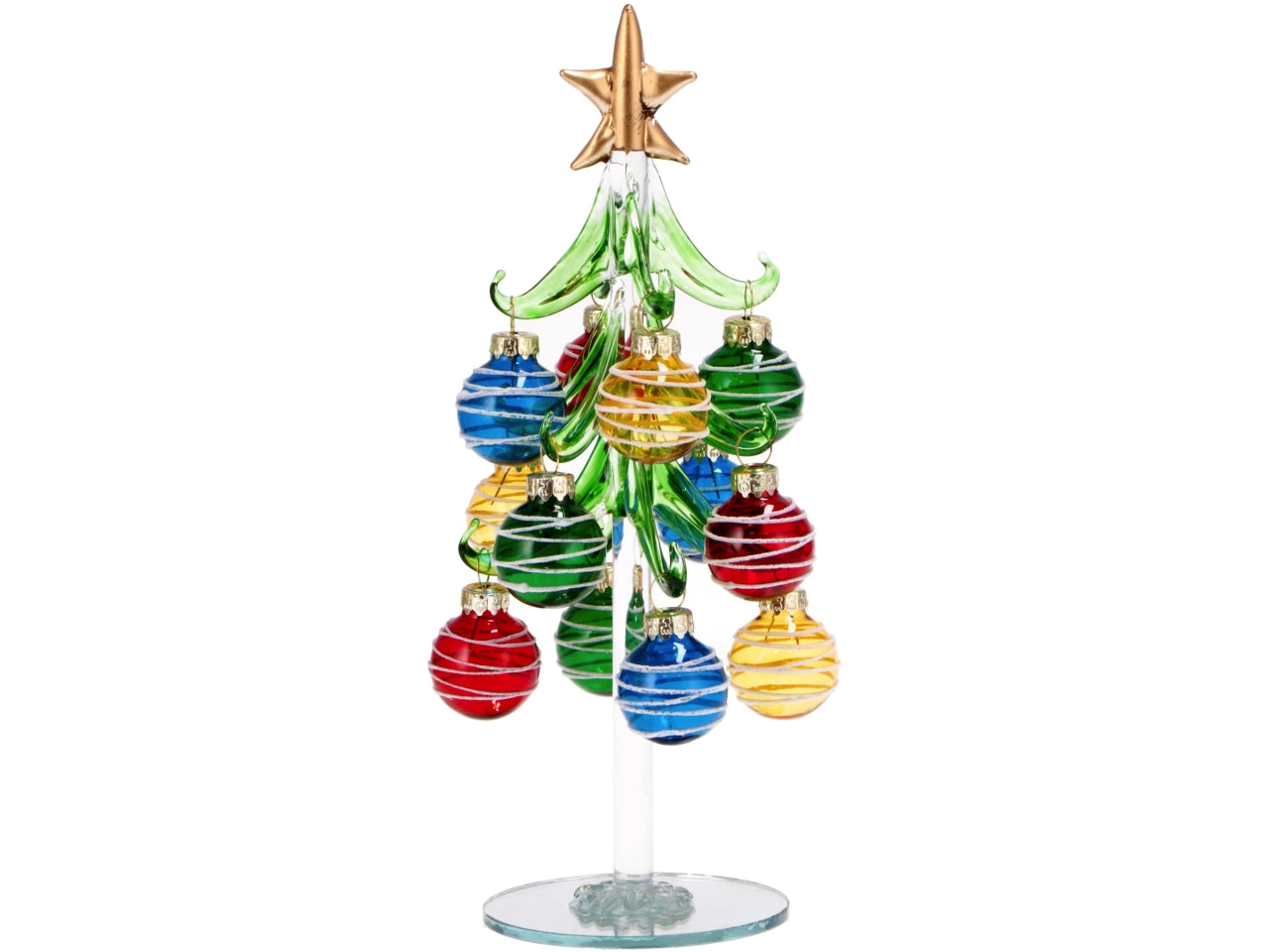 Albero 20cm con palle in vetro assortite