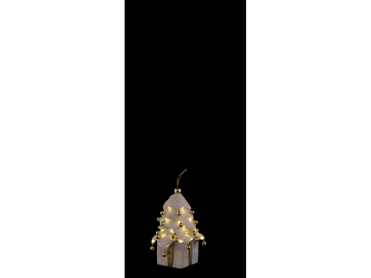 Albero 70cm con 44 luci bianco e oro