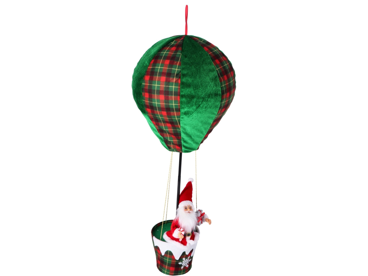 Babbo natale con mongolfiera 38xh.98cm in colori assortiti