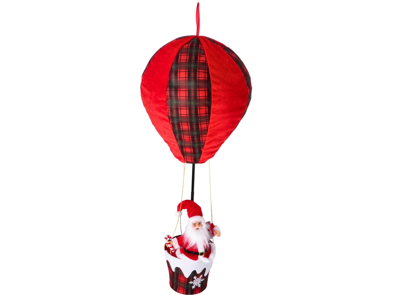 Babbo natale con mongolfiera 38xh.98cm in colori assortiti
