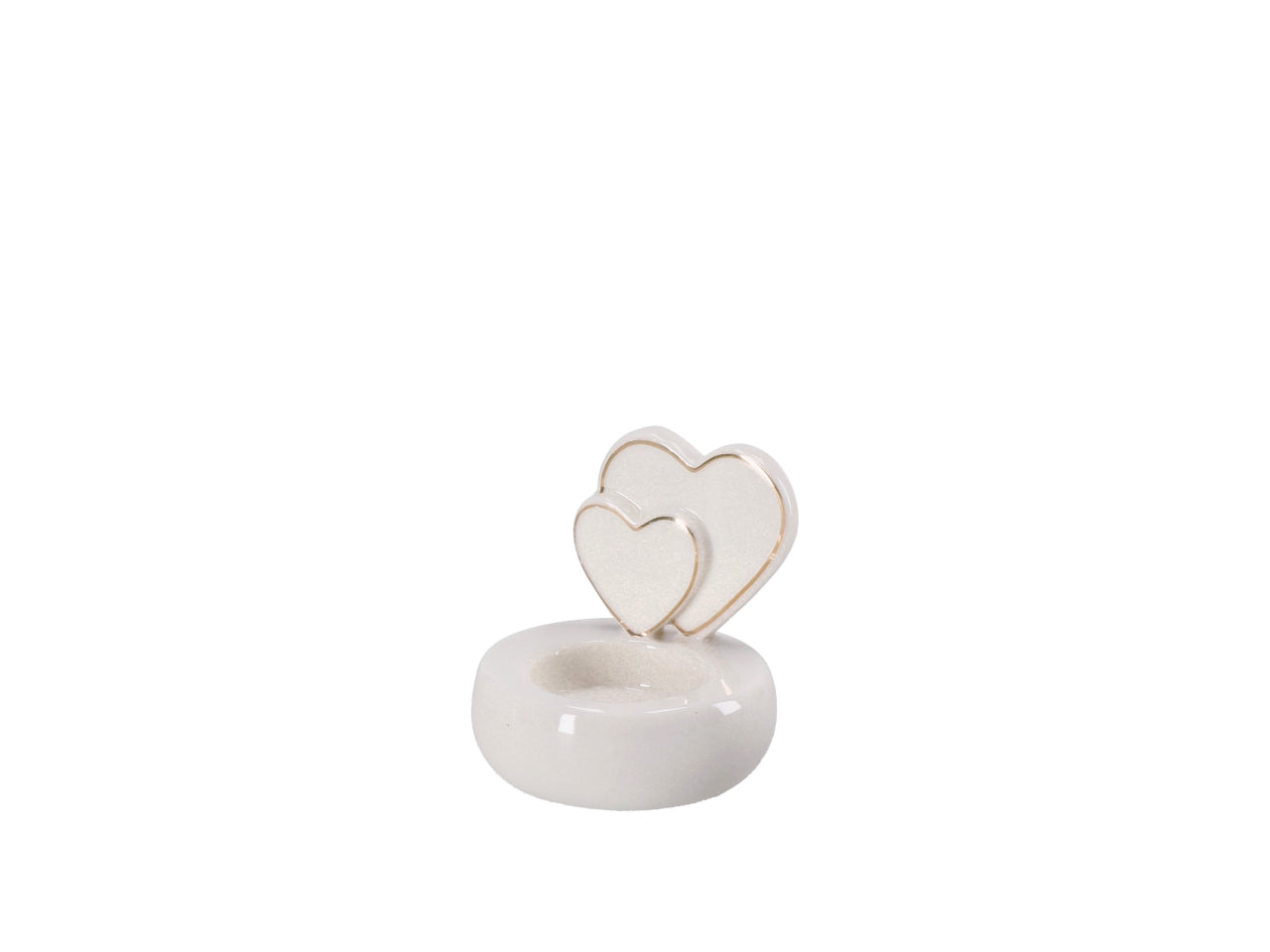 Portacandela ceramica 8x8cm bianco modelli assortiti