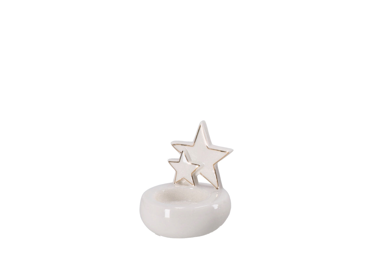 Portacandela ceramica 8x8cm bianco modelli assortiti
