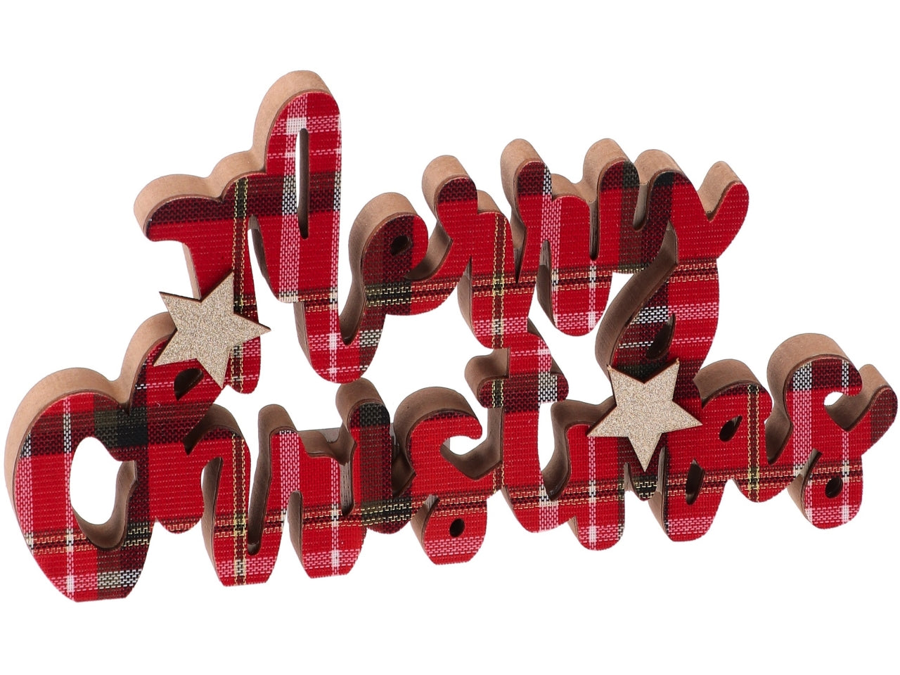 Scritta merry chrismas in mdf 27xh.15cm assortiti