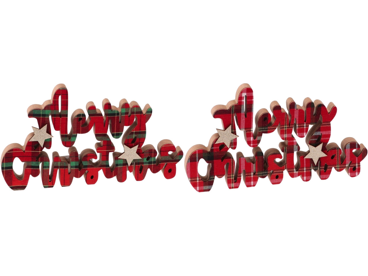 Scritta merry chrismas in mdf 27xh.15cm assortiti
